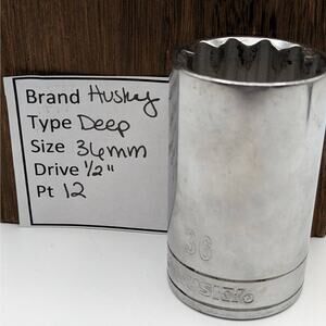 Husky Deep Socket 36mm & 1/2" Drive 12 Point